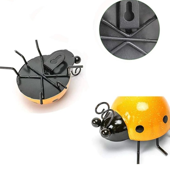 Ladybugs Outdoor Wall Decor, 3D Metal Wall Art Spring Decor - Picture 3 of 6